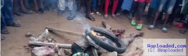 Graphic Photos: Church Members Torture, Burn Rapist Alive